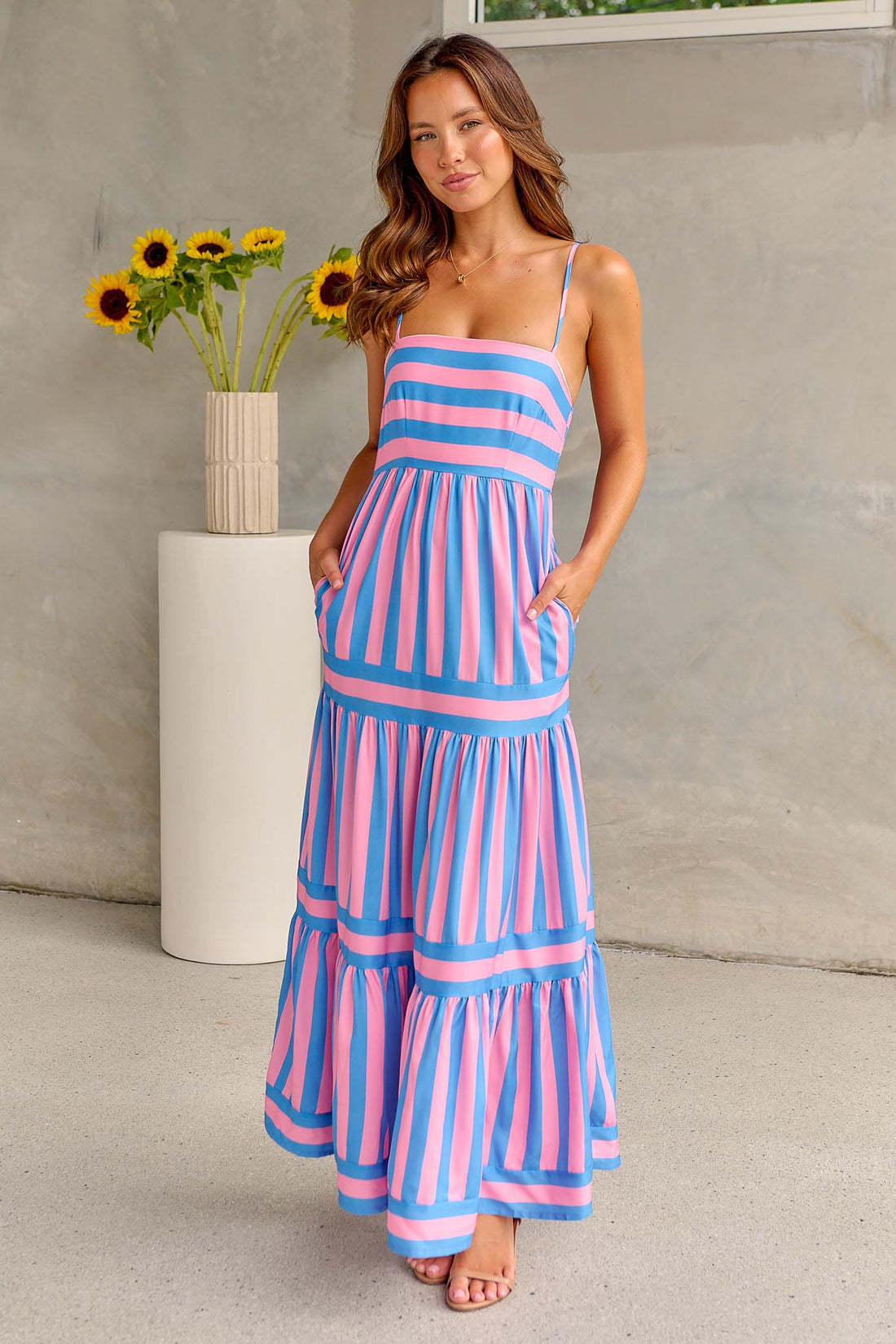 Robe Maxi à Rayures